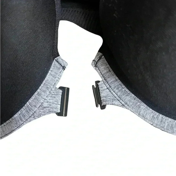 Avenue Zipped Sports Bra in Heather Gray and Black Front Closure Womens Size 42D - Picture 13 of 13